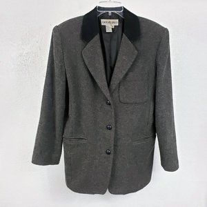 Ventura Women's Lined Wool Blend Pockets Button Down Pea Trench Coat Jacket